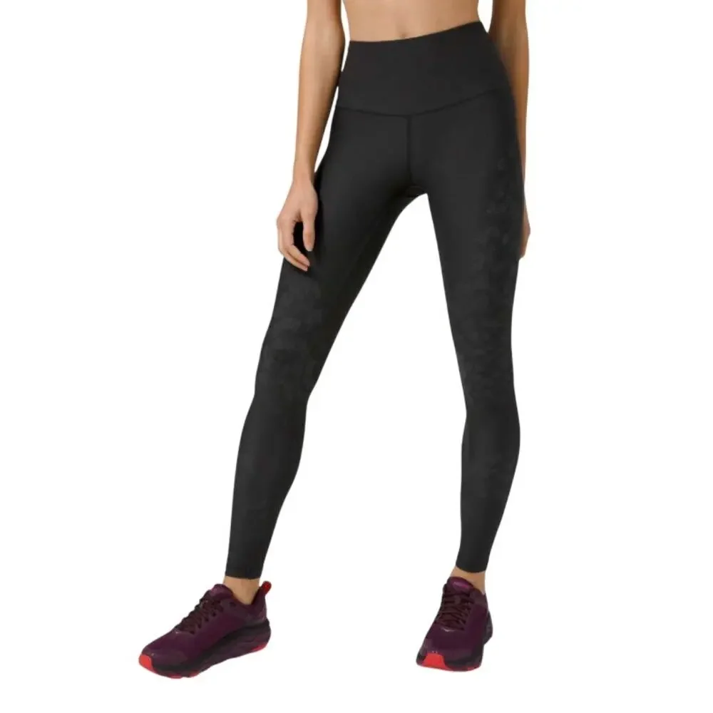 Lululemon Womens Mapped Out High Rise Tight Camo Athletic Yoga Black Size 2